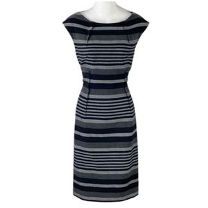 Calvin Klein grey black stripe dress.